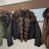 Black+Brown fox fur collar