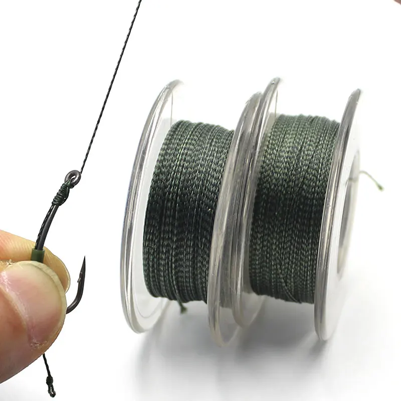 50m Soft Braided Hooklink Carp Fishing Line For Hair Rig Un Coated