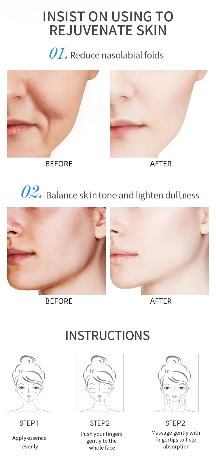 Dr Rashel Skin Care Brightening Anti Aging Whitening Moisturizing Hyaluronic Acid Retinol Vitamin C Face Serum Set 3pcs