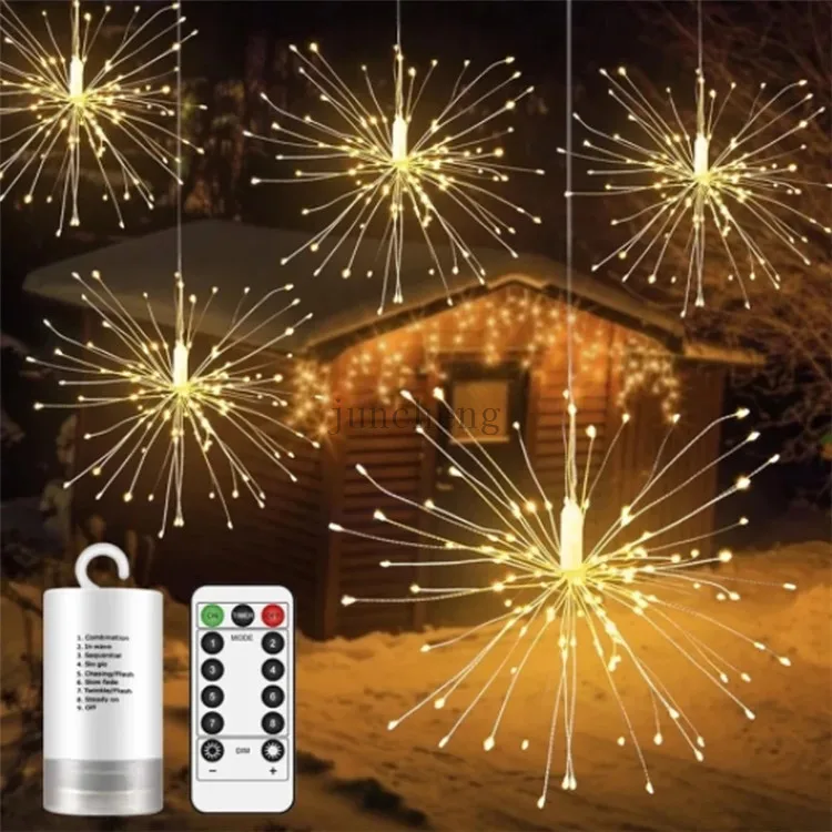 Starburst Firework Shining Colorful Optical Table Ornaments Christmas Gift Decoration Lights Mini LED Christmas Tree