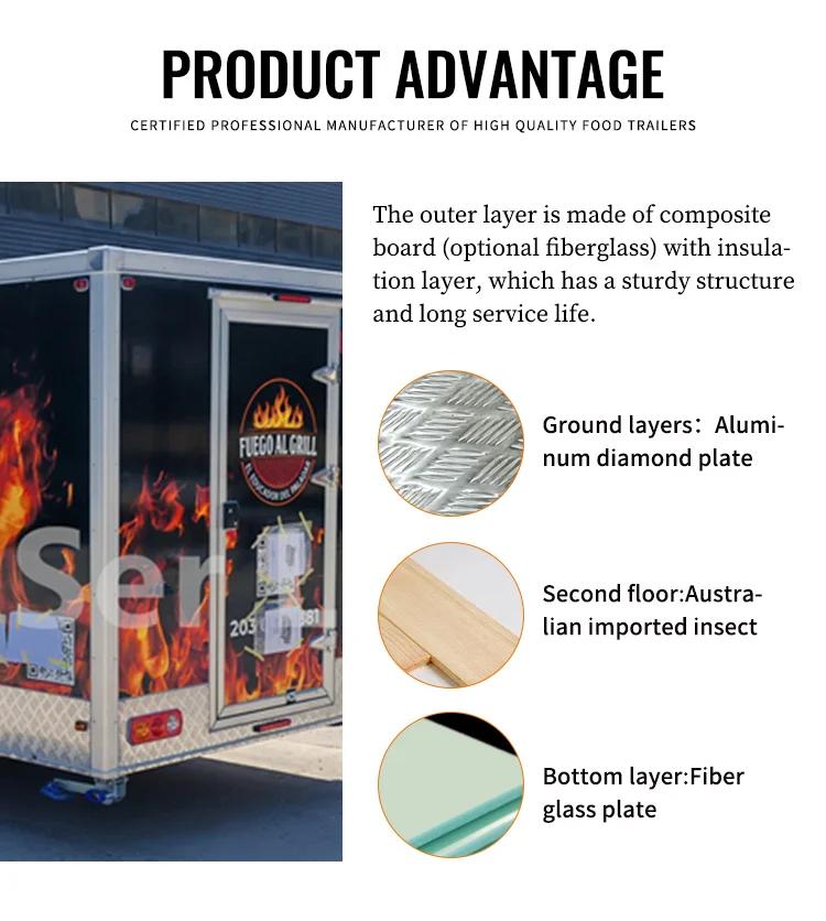 Foldable Food Cart Chicken Rotisserie Grill - Mobile Food Trailer