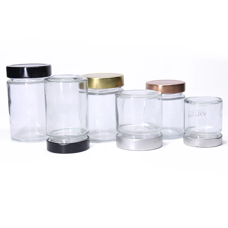 Factory Price 100ml 150ml 200ml Small Round Glass Jam Container Glass Jar With High Lids