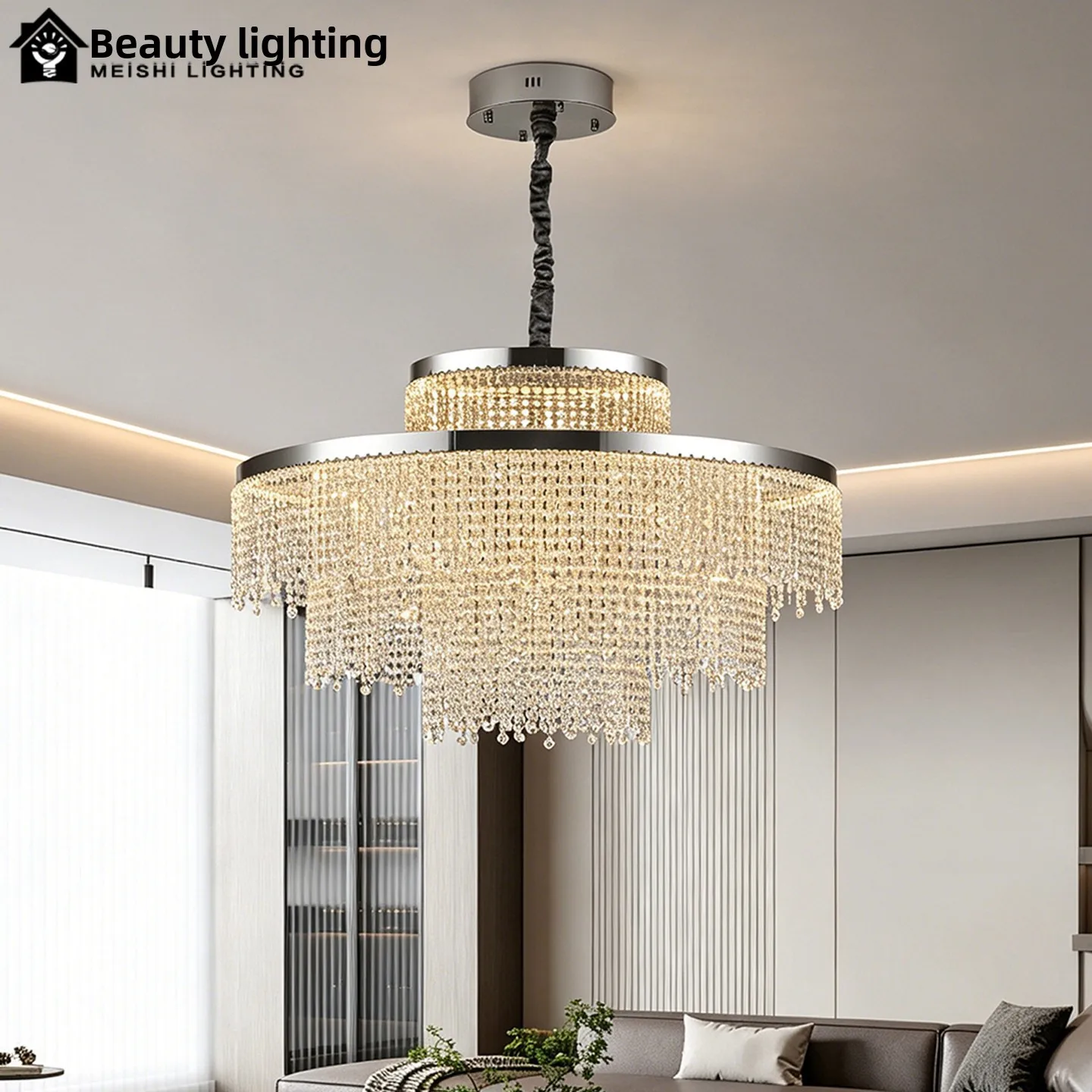 Luminária de Lustre de Cristal Italiano, Luxo para Sala de Estar e Sala de Jantar, Alta Qualidade, Novo Modelo de 2026, Design de Autor, Cristal K9, para Quarto, Lâmpada de Zhongshan, Iluminação LED