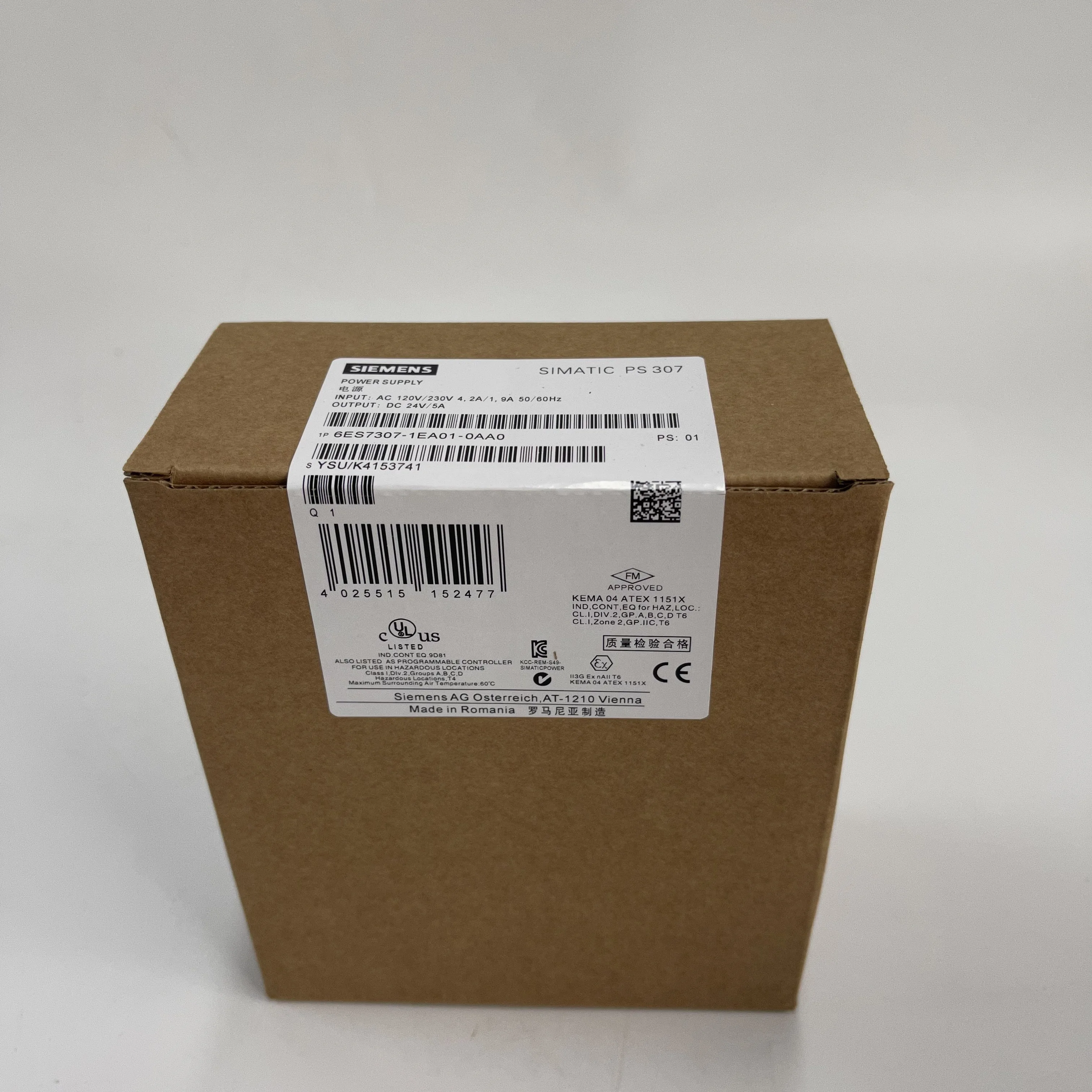 Siemens SIMATIC PS 307 Power Supply 6ES7307-1EA01-0AA0