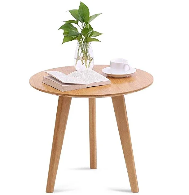 圆形边桌端桌竹木咖啡茶桌客厅家居迷你家具 - buy morden design