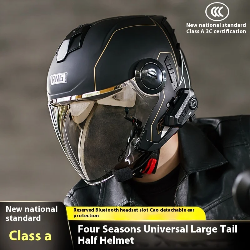 Unisex 3/4 Half Helmet with for Bluetooth Headset RNG Cross-Border for Comfortable Electric Bike Riding