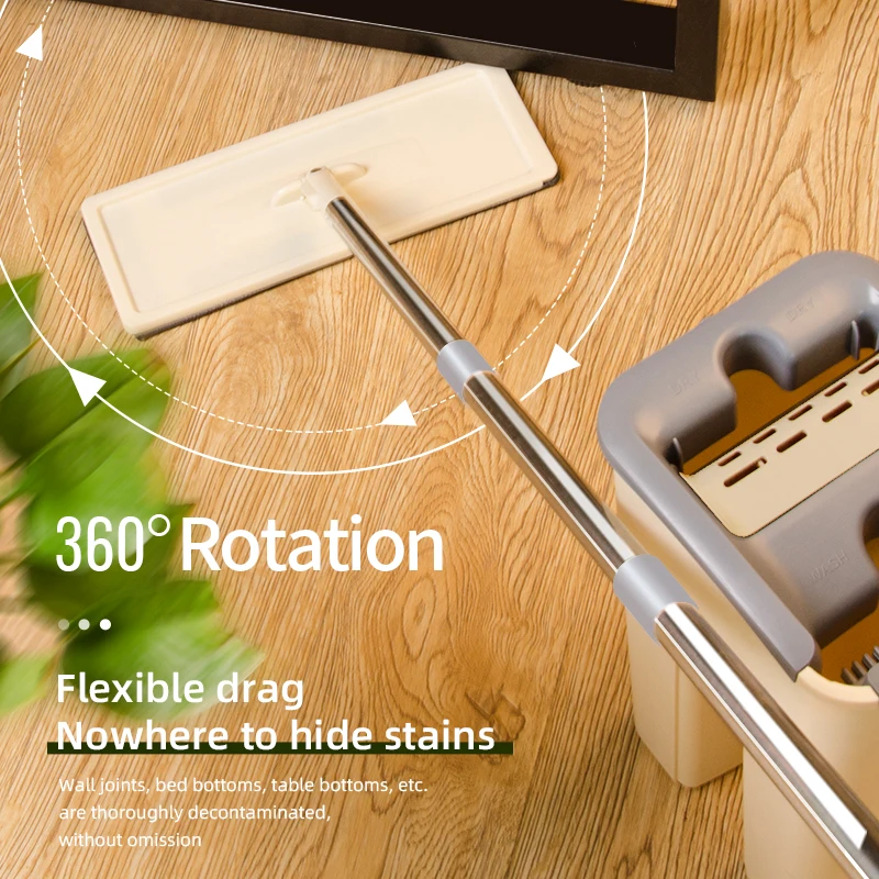 Cleaning Spin Magic Floor Cleaner Mob  Supplier Replacement  360 Microfiber Head Twist Plastic Price Flat Mop  With Bucket Set