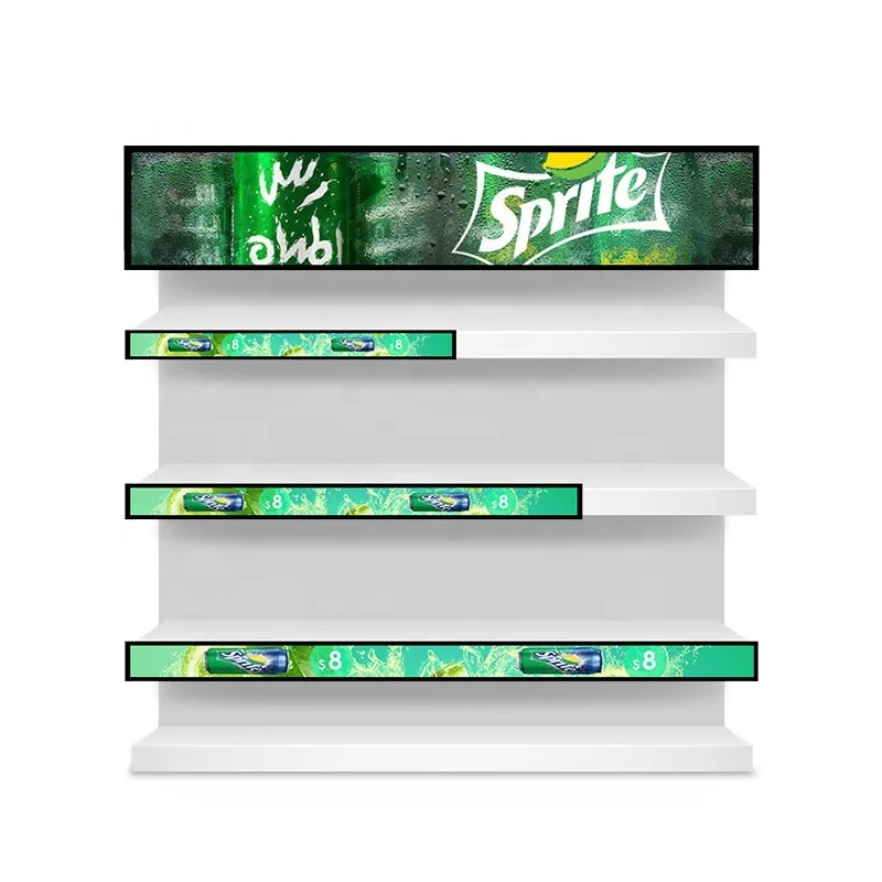 Shelf Edge LED Display Screen Supermarkets Screens Stretch LCD Bar Lvds Display Shelf Edge Custom Stripe Screen for Advertising