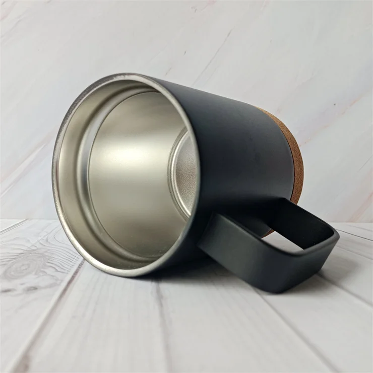 Portable stainless steel coffee mug travel cup bamboo wood cup with bpa free flip lid and pour over coffee filter