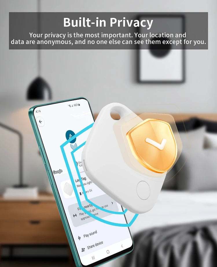 RSH Custom Logo Google Find My Tag Android Smart Tracker Key Finder Locator Wallet Lugggae Pet Tracking GPS Tracker Find Hub details