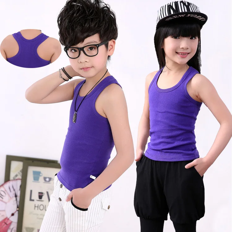 Summer Boys Vest Girls tank Top Thin Rip Kids Clothing Girl Camisole 2021 Children Clothes B038