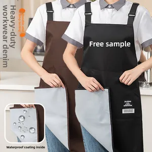 Waterproof Stain-Resistant Canvas Apron Custom Logo for Milk Tea Fruit Shops Restaurants Wholesale Restaurant Bar Uniforms