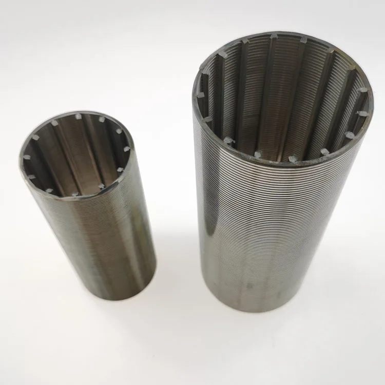 304 316 stainless steel wedge wire screen round rod with unique welding Wire wound screen steel filter basket Silencer pipe