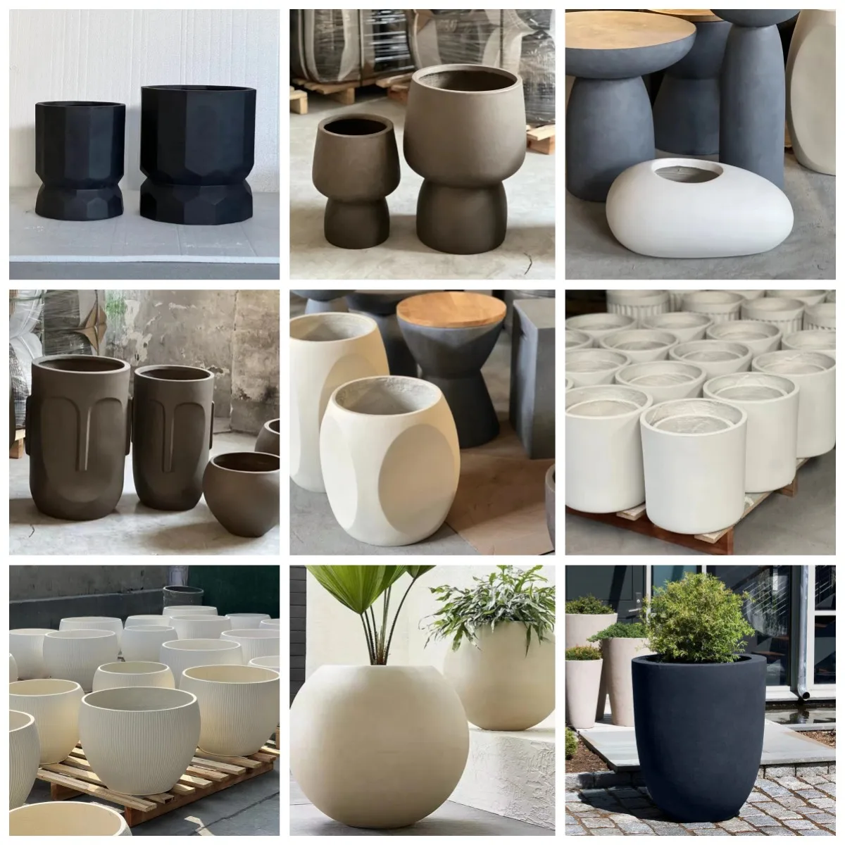 Capi - Vaso a Sfera Nature Rib 40x32 cm Antracite KOFZ270