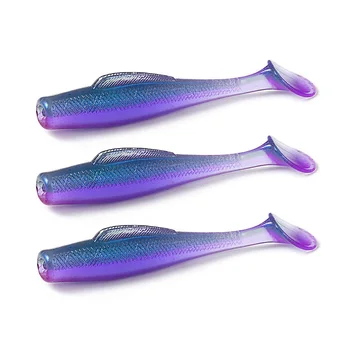 Runtoo Soft Grubs 6cm/1.8g 8cm/4.8g 6pcs/package Floating Water T Tail Lure Soft Lure Swim Bait Fishing Lures for Bass