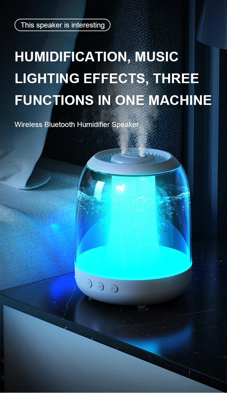 Humidifier 3l Air Flame Humidifier With Bluetooth Speaker Humidifier