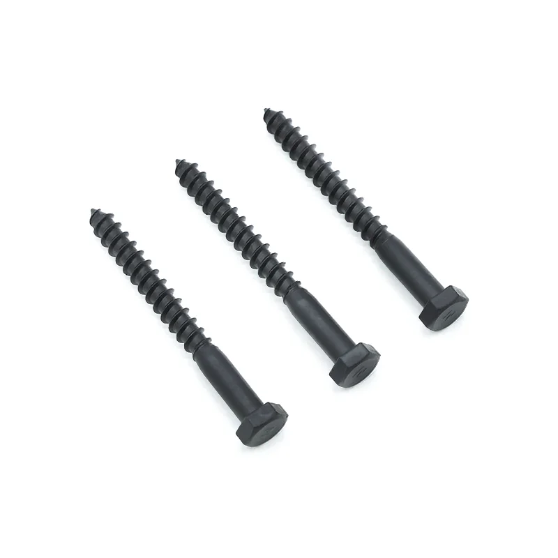 Custom Black Coated Lag Screws Hex Head High Tensile Self Tapping Screw