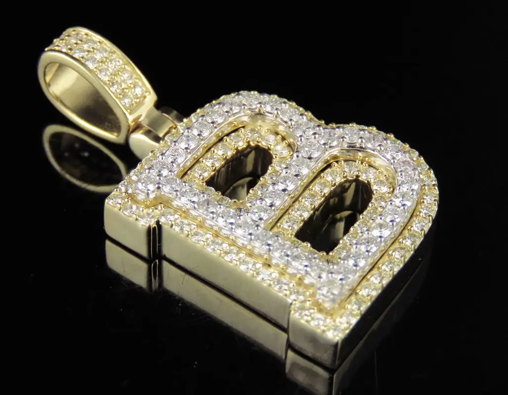 White Gold Letter B Pendant 