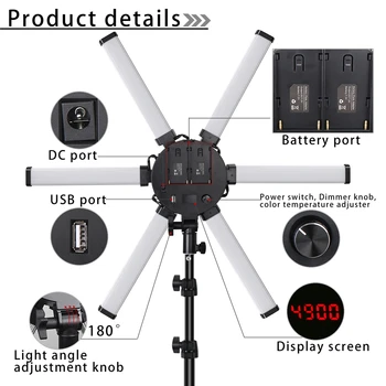 High Quality 6 Arms Star Lamp LED Photographic Video Ring Light detail image