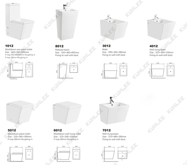 Easy Clean Toilet Sink Set Bathroom WC Sanitary Ware Suites Washdown One Piece Ceramic White Ivory Toilet Sets