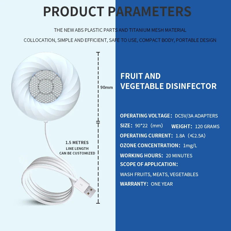 Очиститель для фруктов и овощей портативный очиститель пищевых продуктов очистки Рисового мяса