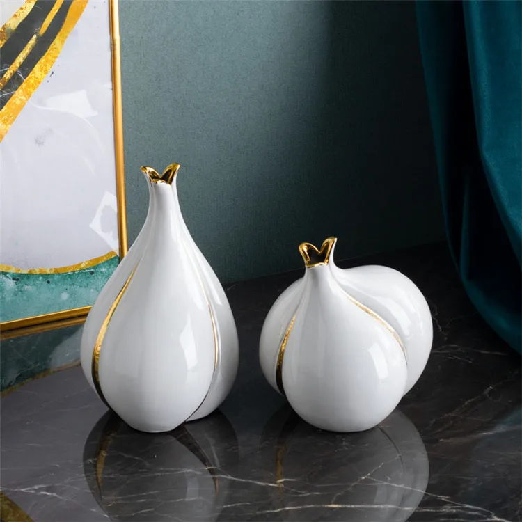 Nordic Style Desktop Onion Shape Design Home Decor Luxury Gift Ceramic Flower Decoration Vase