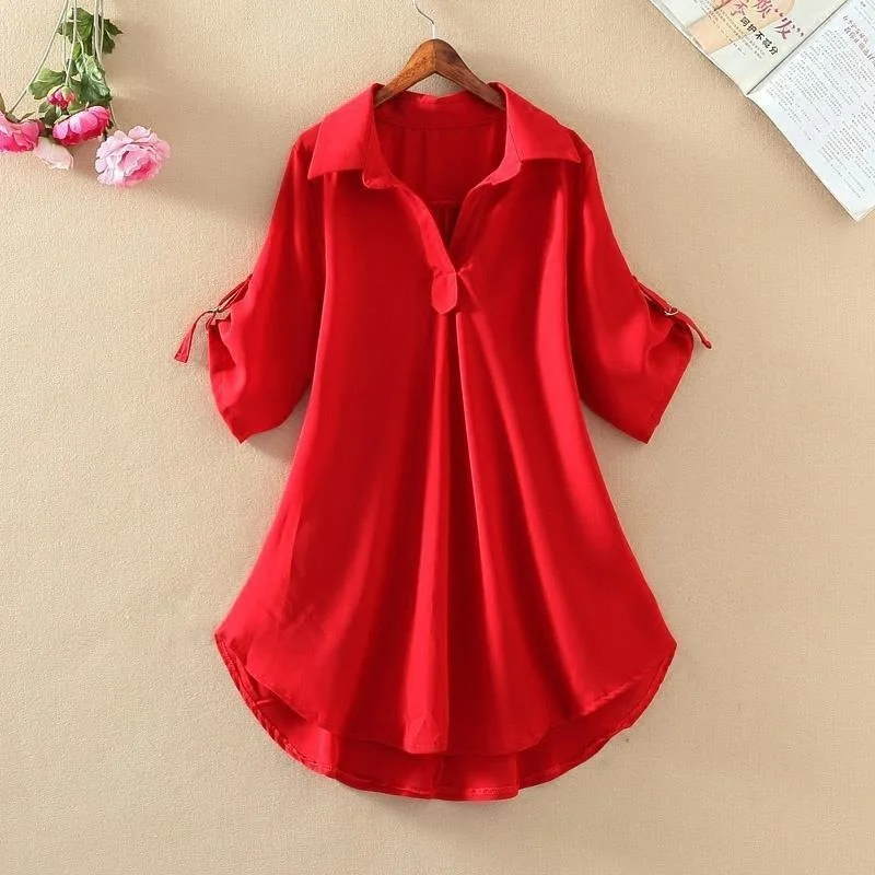 Women's Casual A-Line Chiffon Shirt Dress with Square Collar and Long Sleeves for Spring Summer Autumn Outdoor Fashion Trendy Slim Plus Size