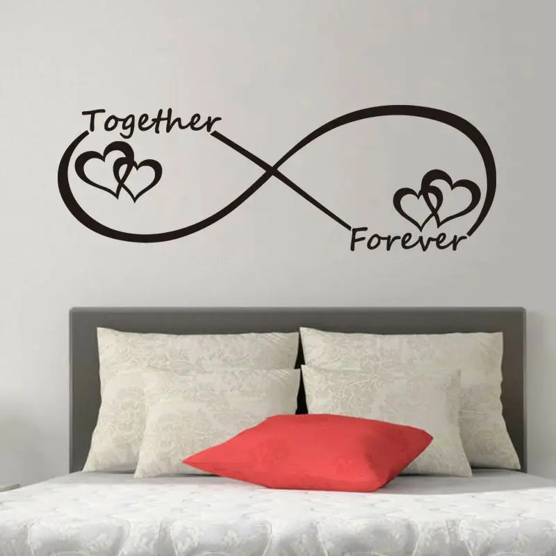 TOGETHER FOREVER WALL ART STICKERS PERSONALISED DECALS BEDROOM W58