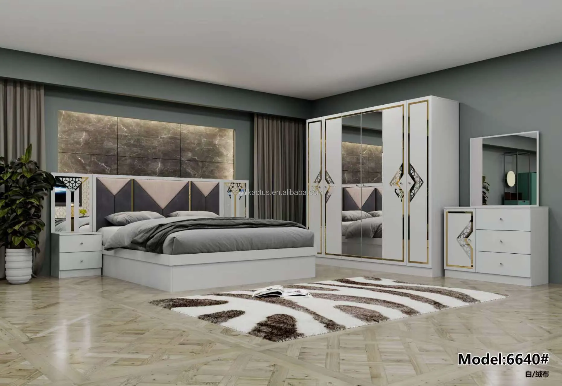 Elegant Simple Design Cheap Price Good Quality MDF Bedroom Furniture Set