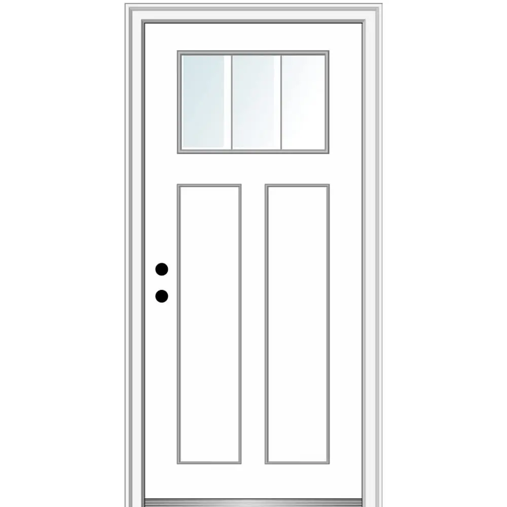 Minglei White primed fiberglass front door solid fiberglass exterior doors with glass