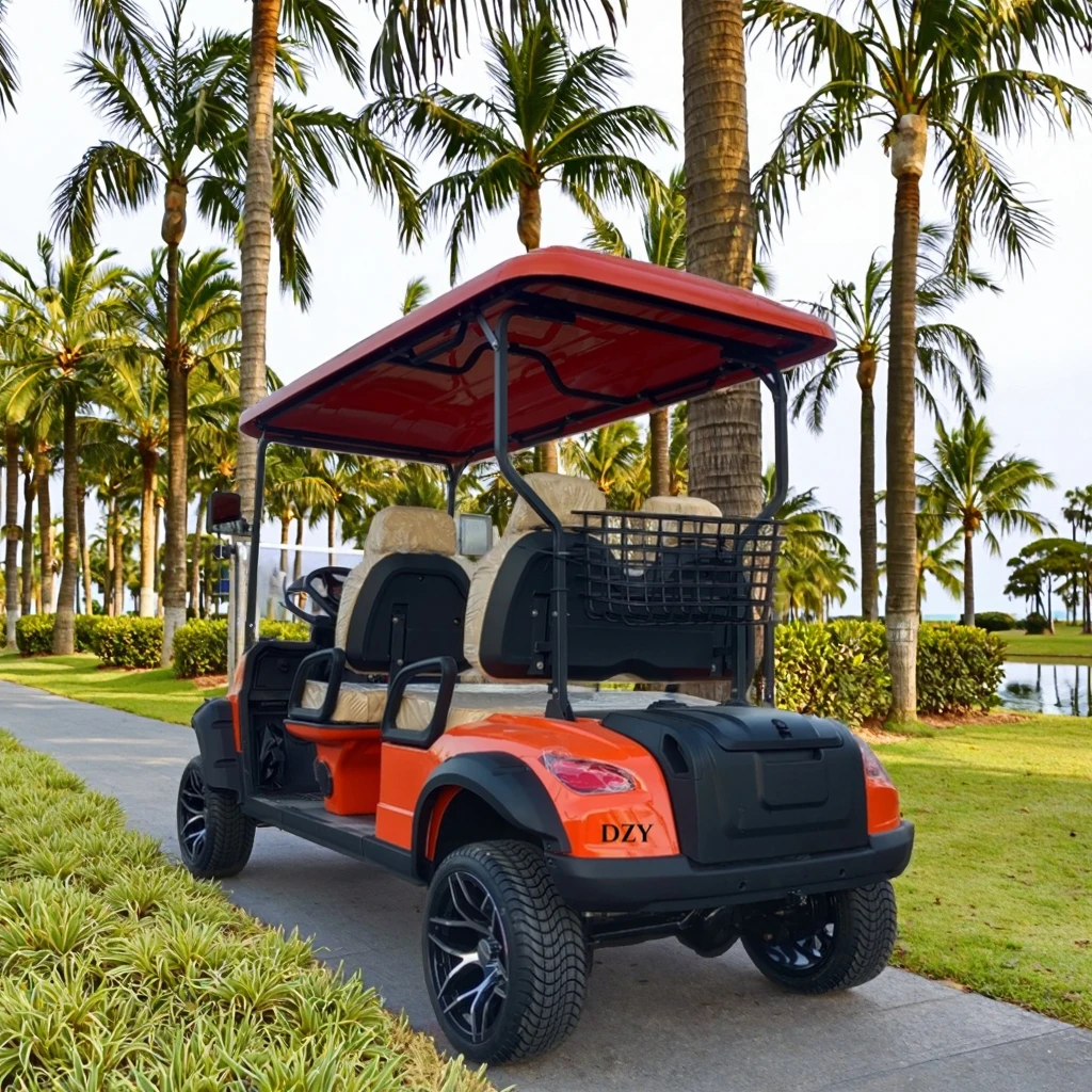 Customizable Logo Printed Modern 4-Seater Electric Golf Cart in Candy Colors 72v Battery Compatible Club Car EEC Certified