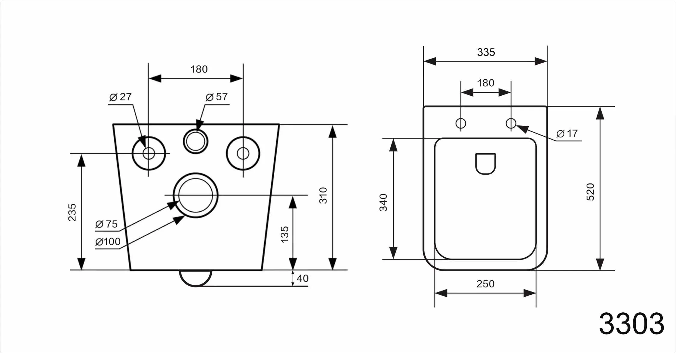 AIDI European Style Modern Bathroom UF Seat Cover Rimless Square Wall Hung Toilet supplier