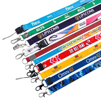 BSBH Free Sample Promotional Custom Printed Design Logo Heat Transfer Dye Sublimation Printed Lanyard With Badge Reel