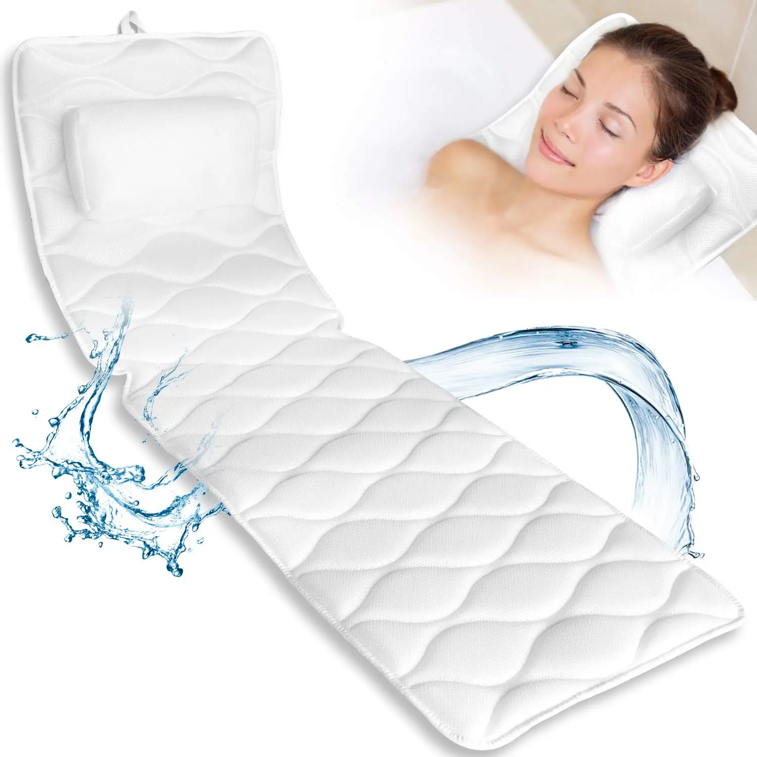 3d Spacer Mesh Full Body Bathtub Pillow With Mat - Buy 3d Spacer Mesh Full  Body Bathtub Pillow With Mat Product on