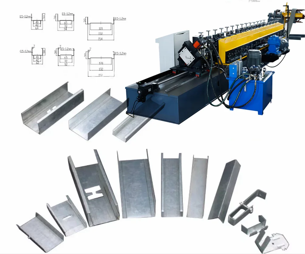 C/U profile stud and track roll forming machine
