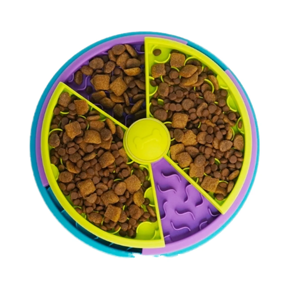 Solid Pattern Plastic Dog Puzzle Toys Stylish Three Layer Cake Slow Feeder Anti-Slip Treat Dispensing Bowls3