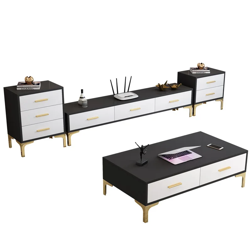 Factory Price Simple Style Modern Tv Cabinet And Tea Table Combo Set For Indoor And Living Room Buy Luxury Living Room Furniture Black Tv Stand Cabinet Tv Product On Alibaba Com