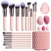 18 makeup brushes + rotating bucket + powder puff