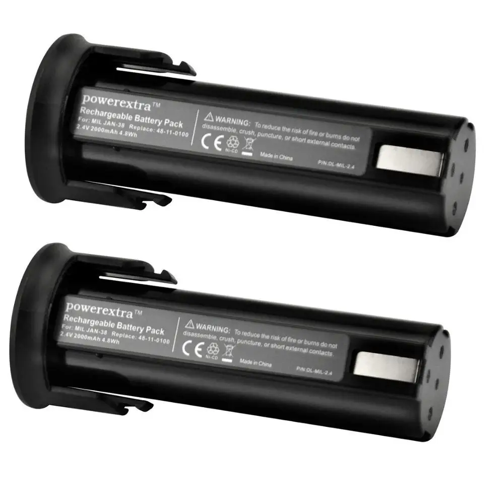 Powerextra Twin Pack Brand New 2.4v 2000mAh NiCd Backup Battery For 48-11-0100 6550-20