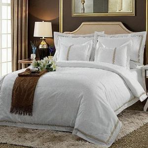 Wholesale 5 Star Hotel Luxury Bedding Set 400tc 100% Cotton Customized Embroidery King Size Duvet Cover Bed Linen Home Bedroom