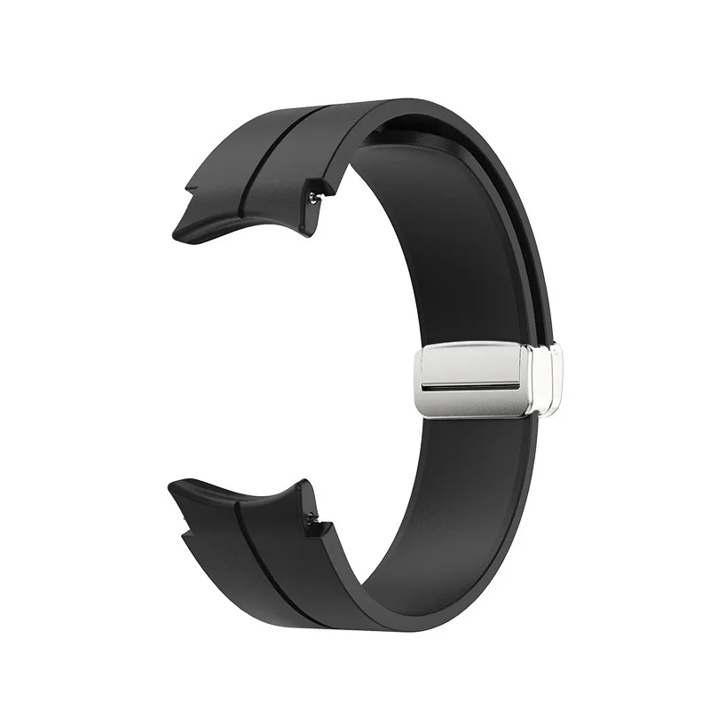 Magnetic Buckles One Color Silicone Smart Watch Strap Press Button Connector for Samsung Watch 6 Watch Bands