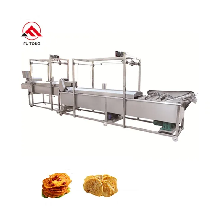 Automatic Rempeyek Molding Frying Machine Mesin Peyek Kacang Renyah