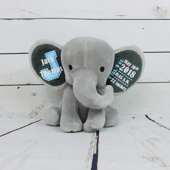 Peluche D Elephant Personnalisee Pour Nouveau Ne Cadeau D Anniversaire Pour Bebe 4 9 Pouces Buy Personnalise Cadeau Annonce De Naissance Personnalise Elephant Product On Alibaba Com