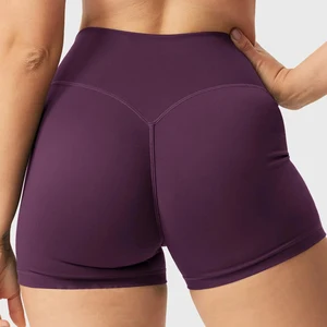 Custom Spandex Butt Lifting Yoga Shorts High Waisted Running Shorts Gym Yoga Fitness Workout Shorts