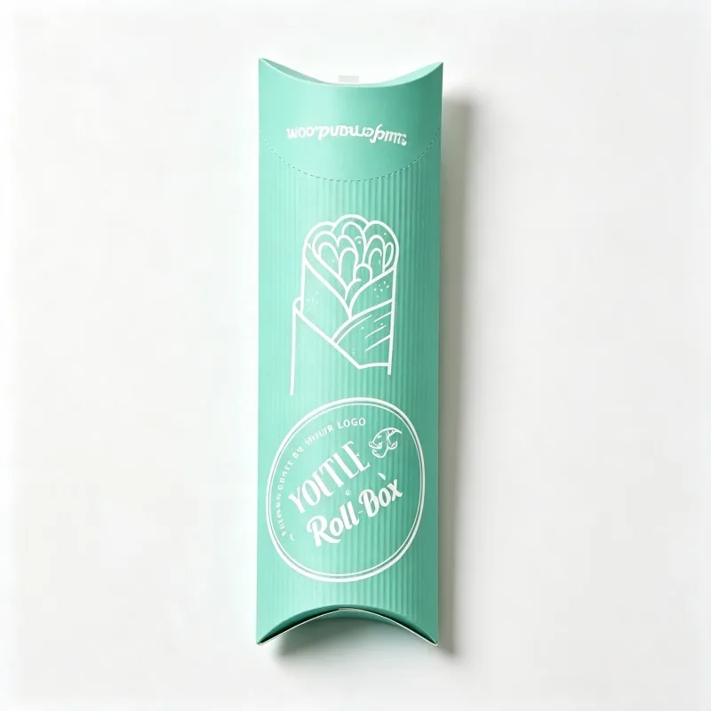 Wholesale Custom Tear Open Pillow Shaped Packaging Box High Quality Takeaway Hot Dog Burrito Pie Roll Paper Box Soy Ink Food Box