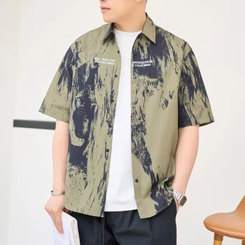 Heat-transfer Printing Chinese style Unisex Short sleeve Shirt Hawaiian Shirt  clothing manufacturers custom wholesale t shirt