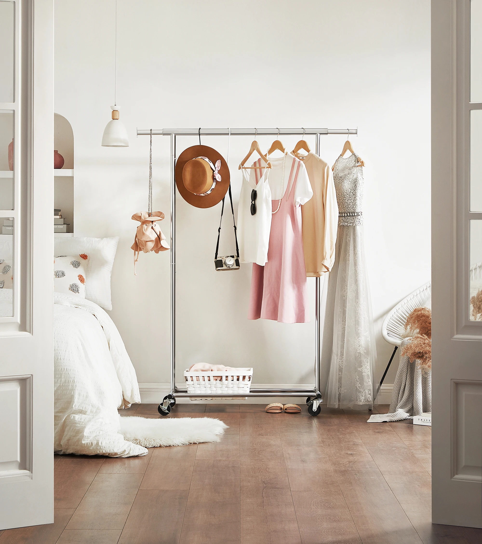 Cute White Wardrobe Rack GAGU SOFSYS ROOMING Open Wardrobe Corner