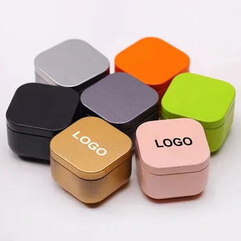 Wholesale Empty matte Food Grade Custom Small square Metal Storage Canister Tea Sugar Coffee Tin Can With Lid