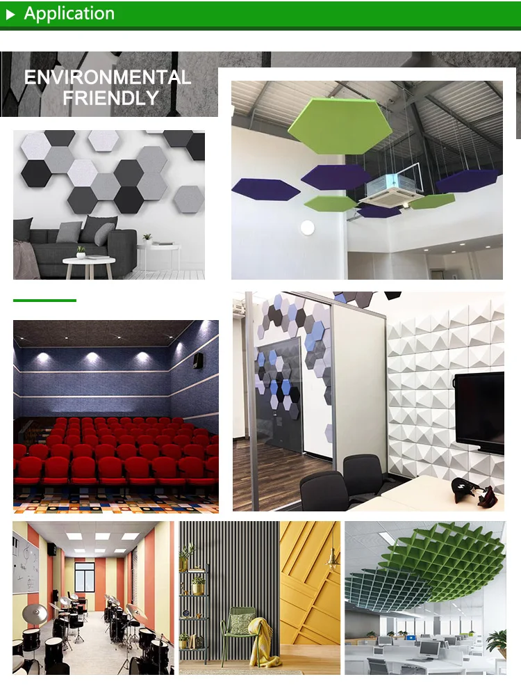 Polyester Studio 1220*2440*9/12mm Studio Polyester Fabric PET Acoustic Panels