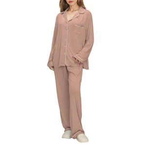 Comfortable Bamboo Viscose Women's Pajamas Soft Loungewear Ladies Sleepwear Custom Pjs Lounge Wear Sets
